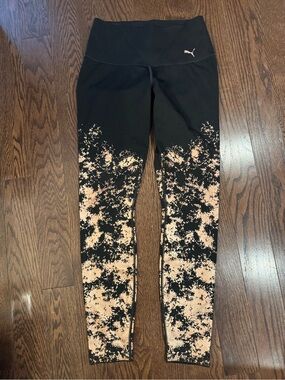 Puma Women’s Black & Rose Gold Printed High-Waist Leggings Size Small